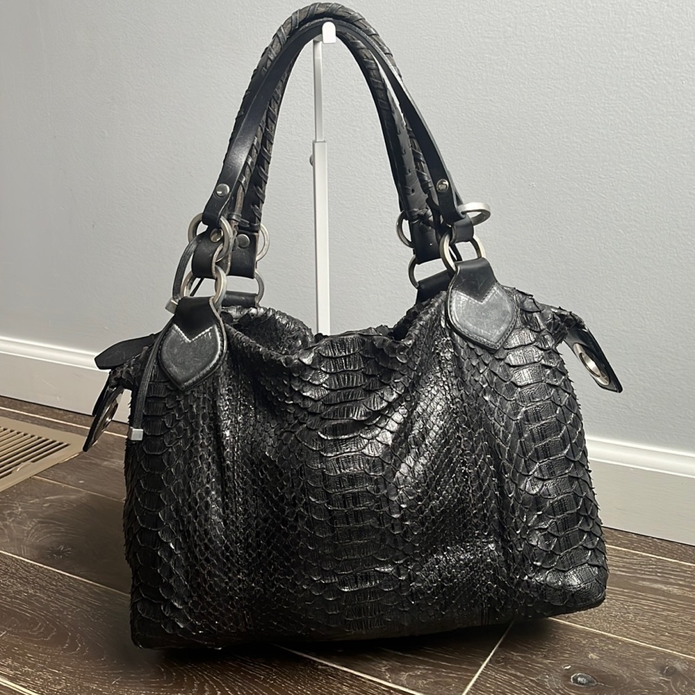 Pauric Sweeney Python Embossed Leather Handbag - image 2
